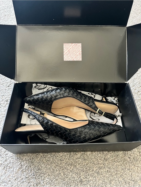 White House Black Market Shoes - WHBM Black Slingback Heels